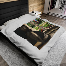 Load image into Gallery viewer, "The Wait" Velveteen Plush Blanket featuring the art of Bruce Strickland