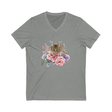 Load image into Gallery viewer, Claudia Floral Short Sleeve Tee V-Neck