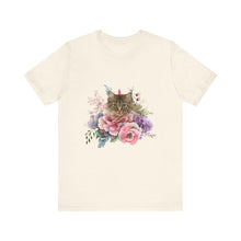 Load image into Gallery viewer, Claudia Floral Cat Tshirt, Cat Lover Tshirt, Gift for Cat Lover, Cat Mom, Cat Lady Gift, Floral Cat, Floral Cat Shirt, Tabby Cat Shirt