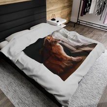 Load image into Gallery viewer, "Purrfect View" Velveteen Plush Blanket featuring the art of Bruce Strickland