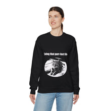 Load image into Gallery viewer, "Living that purr-fect life" 001 Black & White Collection - Unisex Heavy Blend™ Crewneck Sweatshirt