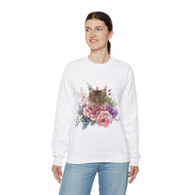 Load image into Gallery viewer, Claudia Floral Cat Sweatshirt, Cat Lover Sweatshirt, Gift for Cat  Lover, Cat Art Shirt, Cat Mom,Floral Cat,Floral Cat Shirt,Tabby Cat Shirt