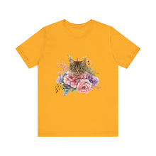 Load image into Gallery viewer, Claudia Floral Cat Tshirt, Cat Lover Tshirt, Gift for Cat Lover, Cat Mom, Cat Lady Gift, Floral Cat, Floral Cat Shirt, Tabby Cat Shirt