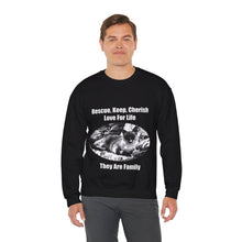 Load image into Gallery viewer, "Rescue, Keep, Cherish, Love, For Life, They Are Family" 001 Black & White Collection - Unisex Heavy Blend™ Crewneck Sweatshirt