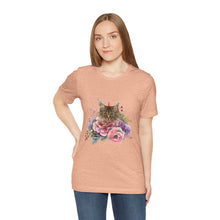 Load image into Gallery viewer, Claudia Floral Cat Tshirt, Cat Lover Tshirt, Gift for Cat Lover, Cat Mom, Cat Lady Gift, Floral Cat, Floral Cat Shirt, Tabby Cat Shirt