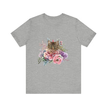 Load image into Gallery viewer, Claudia Floral Cat Tshirt, Cat Lover Tshirt, Gift for Cat Lover, Cat Mom, Cat Lady Gift, Floral Cat, Floral Cat Shirt, Tabby Cat Shirt