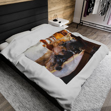 Load image into Gallery viewer, "The Chair" Velveteen Plush Blanket featuring the art of Bruce Strickland