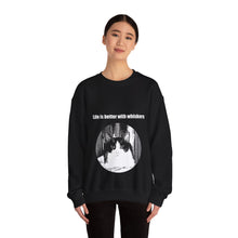 Load image into Gallery viewer, "Life is better with whiskers" 002 Black & White Collection - Unisex Heavy Blend™ Crewneck Sweatshirt