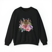 Load image into Gallery viewer, Claudia Floral Cat,Cat Sweatshirt,Cat Lover Sweatshirt,Gift for Cat Lover,Cat Mom,Cat Lady Gift, Floral Cat Sweatshirt, Tabby Cat Sweatshirt