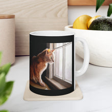 Load image into Gallery viewer, "Purrfect View" Ceramic Mug 11oz featuring the art of Bruce Strickland
