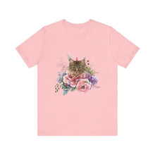 Load image into Gallery viewer, Claudia Floral Cat Tshirt, Cat Lover Tshirt, Gift for Cat Lover, Cat Mom, Cat Lady Gift, Floral Cat, Floral Cat Shirt, Tabby Cat Shirt