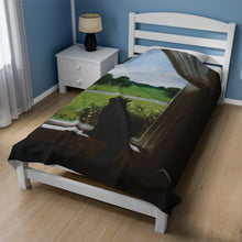 Load image into Gallery viewer, "Morning Sun" Velveteen Plush Blanket featuring the art of Bruce Strickland
