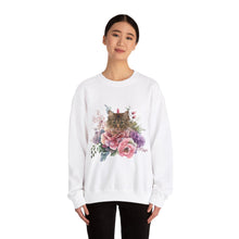Load image into Gallery viewer, Claudia Floral Cat Sweatshirt, Cat Lover Sweatshirt, Gift for Cat  Lover, Cat Art Shirt, Cat Mom,Floral Cat,Floral Cat Shirt,Tabby Cat Shirt