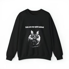 Load image into Gallery viewer, "Cats are my spirit animal" 001 Black & White Collection - Unisex Heavy Blend™ Crewneck Sweatshirt