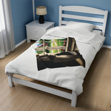 Load image into Gallery viewer, "The Wait" Velveteen Plush Blanket featuring the art of Bruce Strickland