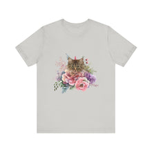 Load image into Gallery viewer, Claudia Floral Cat Tshirt, Cat Lover Tshirt, Gift for Cat Lover, Cat Mom, Cat Lady Gift, Floral Cat, Floral Cat Shirt, Tabby Cat Shirt