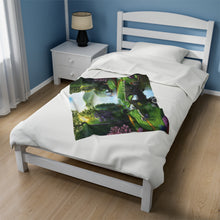 Load image into Gallery viewer, "Morning in Elkmont" Velveteen Plush Blanket featuring the art of Bruce Strickland
