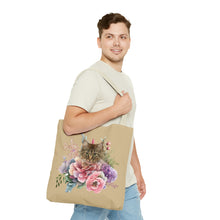 Load image into Gallery viewer, Claudia Floral Cat Tote Bag, Cat Lover Gift, Cat Mom Tote, Cat Tote, Cat Art Tote, Floral Tote Bag, Tabby Cat Tote ,Tabby Cat Floral Design