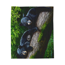 Load image into Gallery viewer, "Bear Necessities" Velveteen Plush Blanket featuring the art of Bruce Strickland