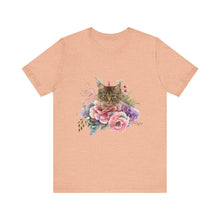 Load image into Gallery viewer, Claudia Floral Cat Tshirt, Cat Lover Tshirt, Gift for Cat Lover, Cat Mom, Cat Lady Gift, Floral Cat, Floral Cat Shirt, Tabby Cat Shirt