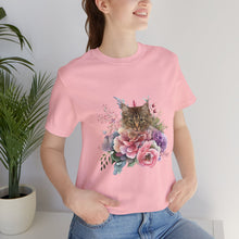 Load image into Gallery viewer, Claudia Floral Cat Tshirt, Cat Lover Tshirt, Gift for Cat Lover, Cat Mom, Cat Lady Gift, Floral Cat, Floral Cat Shirt, Tabby Cat Shirt