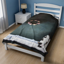 Load image into Gallery viewer, "Lazy Summer Day" Velveteen Plush Blanket featuring the art of Bruce Strickland