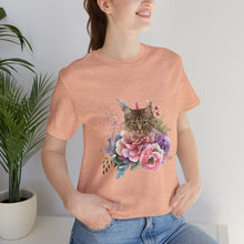Load image into Gallery viewer, Claudia Floral Cat Tshirt, Cat Lover Tshirt, Gift for Cat Lover, Cat Mom, Cat Lady Gift, Floral Cat, Floral Cat Shirt, Tabby Cat Shirt