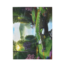 Load image into Gallery viewer, "Morning in Elkmont" Velveteen Plush Blanket featuring the art of Bruce Strickland