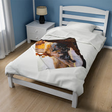 Load image into Gallery viewer, "The Chair" Velveteen Plush Blanket featuring the art of Bruce Strickland