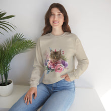 Load image into Gallery viewer, Claudia Floral Cat Sweatshirt, Cat Lover Sweatshirt, Gift for Cat  Lover, Cat Art Shirt, Cat Mom,Floral Cat,Floral Cat Shirt,Tabby Cat Shirt