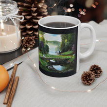 Load image into Gallery viewer, "Morning in Elkmont" Ceramic Mug 11oz featuring the art of Bruce Strickland