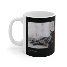 Load image into Gallery viewer, "Benjamin Kitty" Ceramic Mug 11oz featuring the art of Bruce Strickland