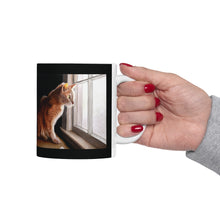 Load image into Gallery viewer, "Purrfect View" Ceramic Mug 11oz featuring the art of Bruce Strickland
