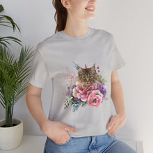Load image into Gallery viewer, Claudia Floral Cat Tshirt, Cat Lover Tshirt, Gift for Cat Lover, Cat Mom, Cat Lady Gift, Floral Cat, Floral Cat Shirt, Tabby Cat Shirt