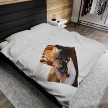 Load image into Gallery viewer, "The Chair" Velveteen Plush Blanket featuring the art of Bruce Strickland