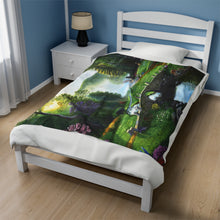 Load image into Gallery viewer, "Morning in Elkmont" Velveteen Plush Blanket featuring the art of Bruce Strickland