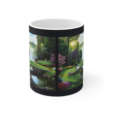 Load image into Gallery viewer, "Morning in Elkmont" Ceramic Mug 11oz featuring the art of Bruce Strickland
