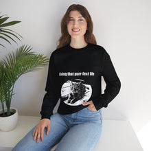 Load image into Gallery viewer, "Living that purr-fect life" 001 Black & White Collection - Unisex Heavy Blend™ Crewneck Sweatshirt