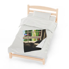 Load image into Gallery viewer, "The Wait" Velveteen Plush Blanket featuring the art of Bruce Strickland