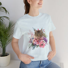 Load image into Gallery viewer, Claudia Floral Cat Tshirt, Cat Lover Tshirt, Gift for Cat Lover, Cat Mom, Cat Lady Gift, Floral Cat, Floral Cat Shirt, Tabby Cat Shirt