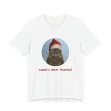 Load image into Gallery viewer, Santa's Most Wanted Christmas Cat Tshirt, Christmas Cat Shirt, Cat T-shirt, Cat Lover T-shirt, Cat Lady Tshirt, Christmas Gift for Cat Lover,Cat Mom