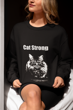 Load image into Gallery viewer, "Cat Strong" 001 Black & White Collection - Unisex Heavy Blend™ Crewneck Sweatshirt
