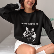 Load image into Gallery viewer, "Cat lady and proud of it" 001 Black & White Collection - Unisex Heavy Blend™ Crewneck Sweatshirt
