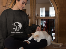 Load image into Gallery viewer, "Home is where my cat is" 001 Black & White Collection - Unisex Heavy Blend™ Crewneck Sweatshirt
