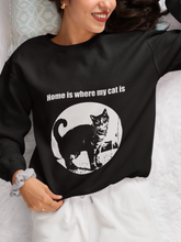Load image into Gallery viewer, "Home is where my cat is" 003 Black & White Collection - Unisex Heavy Blend™ Crewneck Sweatshirt