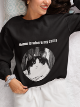 Load image into Gallery viewer, "Home is where my cat is" 004 Black & White Collection - Unisex Heavy Blend™ Crewneck Sweatshirt