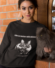 Load image into Gallery viewer, "Life is better with whiskers" 001 Black & White Collection - Unisex Heavy Blend™ Crewneck Sweatshirt