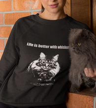 Load image into Gallery viewer, "Life is better with whiskers" 001 Black & White Collection - Unisex Heavy Blend™ Crewneck Sweatshirt