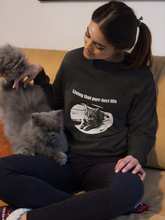 Load image into Gallery viewer, "Living that purr-fect life" 001 Black & White Collection - Unisex Heavy Blend™ Crewneck Sweatshirt