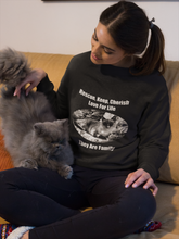 Load image into Gallery viewer, "Rescue, Keep, Cherish, Love, For Life, They Are Family" 001 Black & White Collection - Unisex Heavy Blend™ Crewneck Sweatshirt